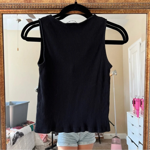 Zara lace up ribbed tank top - Picture 3 of 4